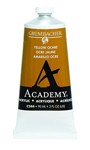 ''Grumbacher Academy Acrylic PAINT, Gloss, 90ml/3 oz Metal Tube, Yellow Ochre Light Hue''