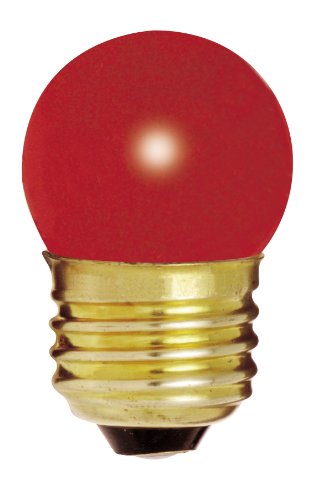 ''Satco S4511 120V 1/Card Medium Base 7.5-Watt S11 Incandescent LAMP, Ceramic Red''