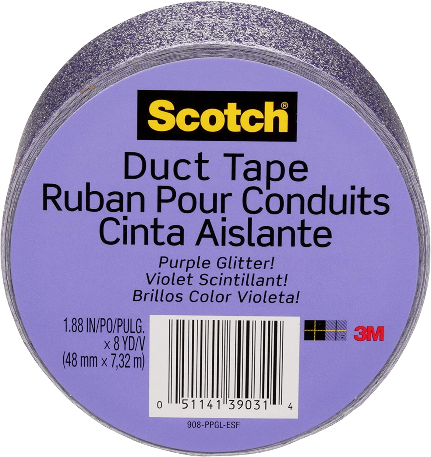 ''Scotch Duct TAPE, Violet Purple Glitter, 1.88-Inch x 8-Yard''