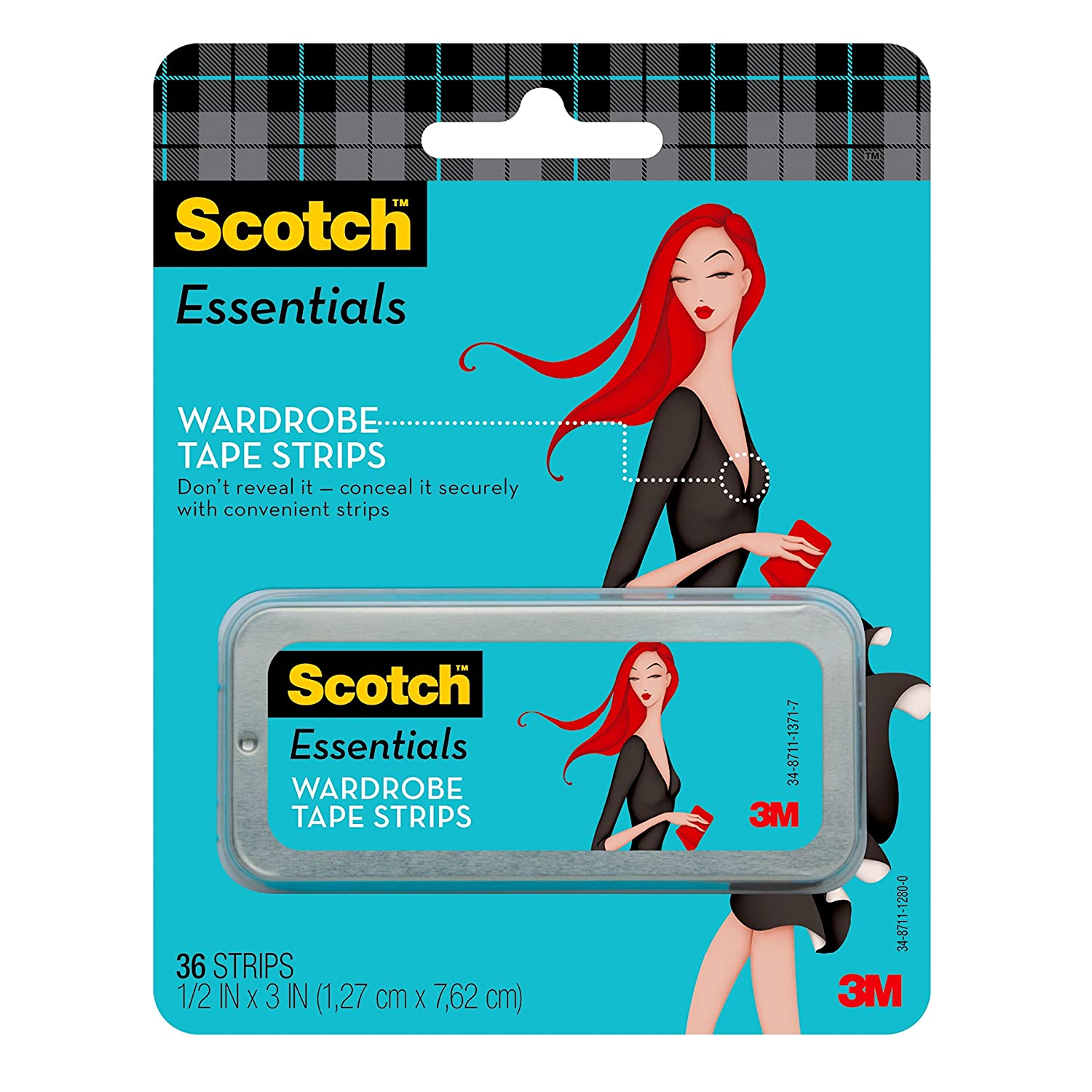 ''Scotch Essentials Wardrobe TAPE Strips,Black 36 Strips (W-101-A)''
