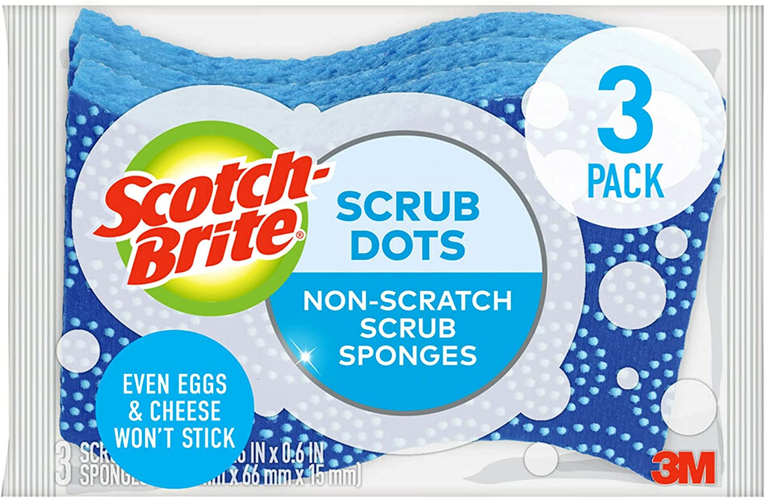 ''Scotch-Brite SCRUB Dots Non-Scratch SCRUB Sponge, Rinses Clean, For Washing Dishes and Cleaning Kit