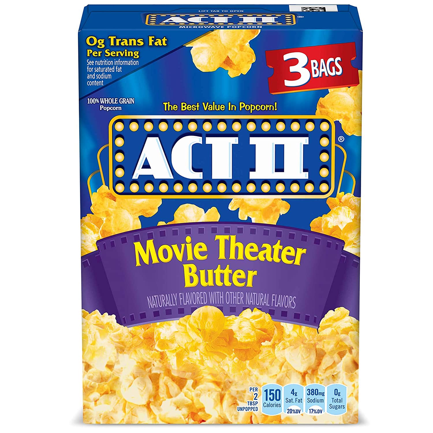 ''ACT II Movie Theater Butter Microwave Popcorn, 3 ct 2.75 oz BAGS''