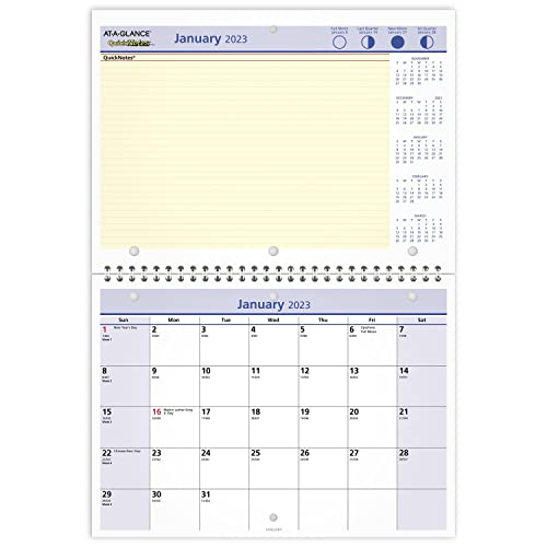''2023 Wall & Desk CALENDAR by AT-A-GLANCE, 11'''' x 8'''', Small, Monthly, Wirebound, QuickNotes, Daily 