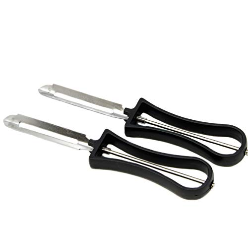 ''Chef CRAFT Classic Stainless Steel Blade Vegetable Peeler Set, 6.25 inch 2 pack, Black''