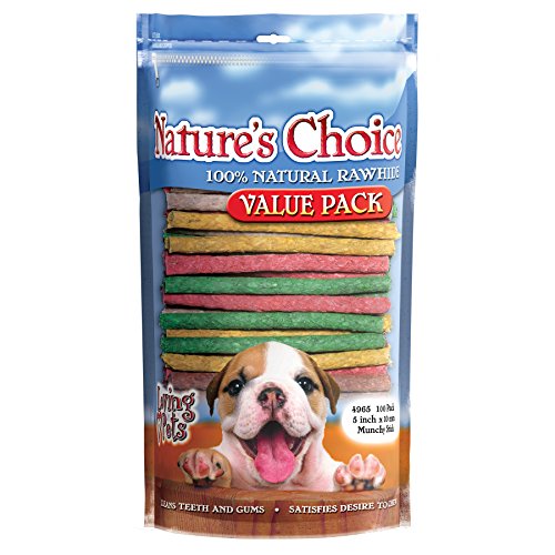 ''Loving Pets Nature's Choice 100-Percent All Natural 5 inch Rawhide Munchy Stick DOG Treats, 100/Pac