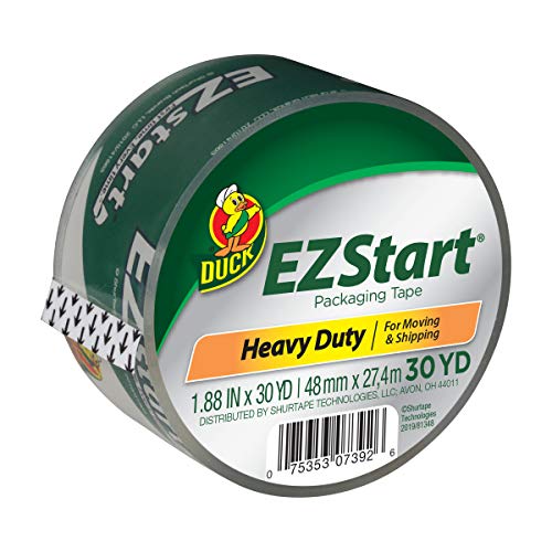 ''Duck Brand EZ Start Packaging TAPE, 1.88 Inches x 30 Yards, 3 Inch Core, Clear (307366)''