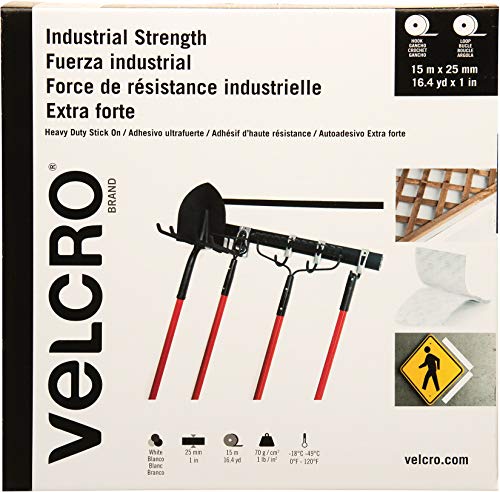 ''VELCRO Brand Industrial Strength TAPE | Indoor Use, Cut-to-Length | Superior Holding Power | White,
