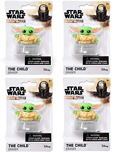 Star Wars [4-Pack] Disney Mandalorian The Child Yoda Eraser Figure FIGURINE