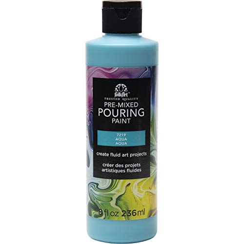 ''FolkArt Pre-Mixed Acrylic Pouring PAINT, 8 oz, Aqua''