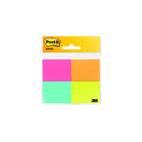 ''POST-IT NOTES, 1 3/8'''' x 1 7/8'''', Electric Glow Collection, 4 Pads/Pack''
