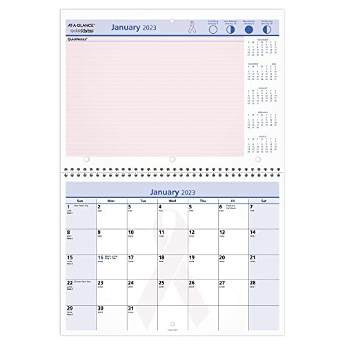 ''2023 Wall CALENDAR by AT-A-GLANCE, 11'''' x 8'''', Small, Wirebound, QuickNotes, City of Hope (PMPN5028