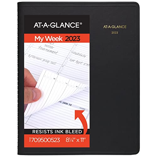 ''2023 Weekly Appointment BOOK & Planner by AT-A-GLANCE, 8-1/4'''' x 11'''', Large, Black (7095005)''