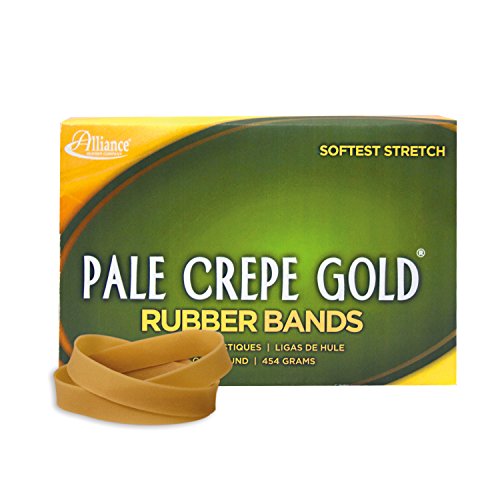 ''Alliance Rubber 20845 Pale Crepe GOLD Rubber Bands Size #84, 1 lb Box Contains Approx. 240 Bands (3