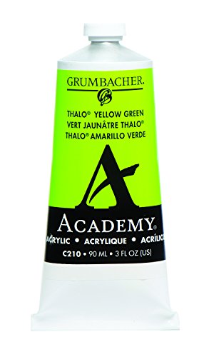 ''Grumbacher Academy Acrylic PAINT, Gloss, 90ml/3 oz Metal Tube, Thalo Yellow Green''