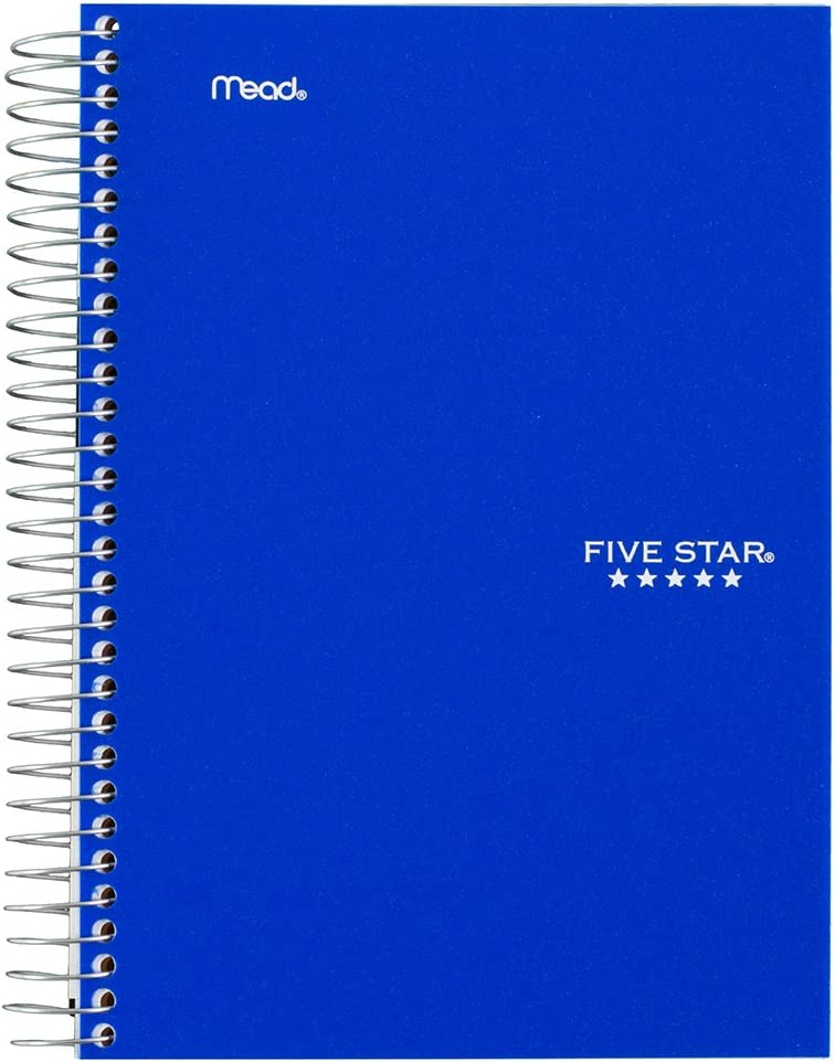 ''Five Star Spiral NOTEBOOK, 1 Subject, College Ruled Paper, 100 Sheets, Colored Small Note Book, Lin