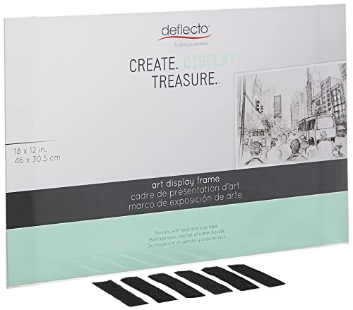 ''Deflecto Wall Art Display FRAME, Large, Vertical, 12'''' x 18'''', Clear (682001)''