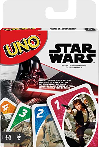 ''UNO STAR WARS Matching Card Game Featuring 112 Cards with Unique Wild Card & Instructions for Playe