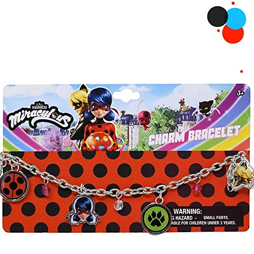 ''Miraculous Ladybug 7'''' Charm Bracelet with 2mm metal charms and jelly faceted BEADS.''