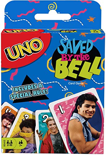 ''UNO Saved by The Bell Card GAME with 112 Cards & Instructions, Great Gift for Kid, Adult or Family 
