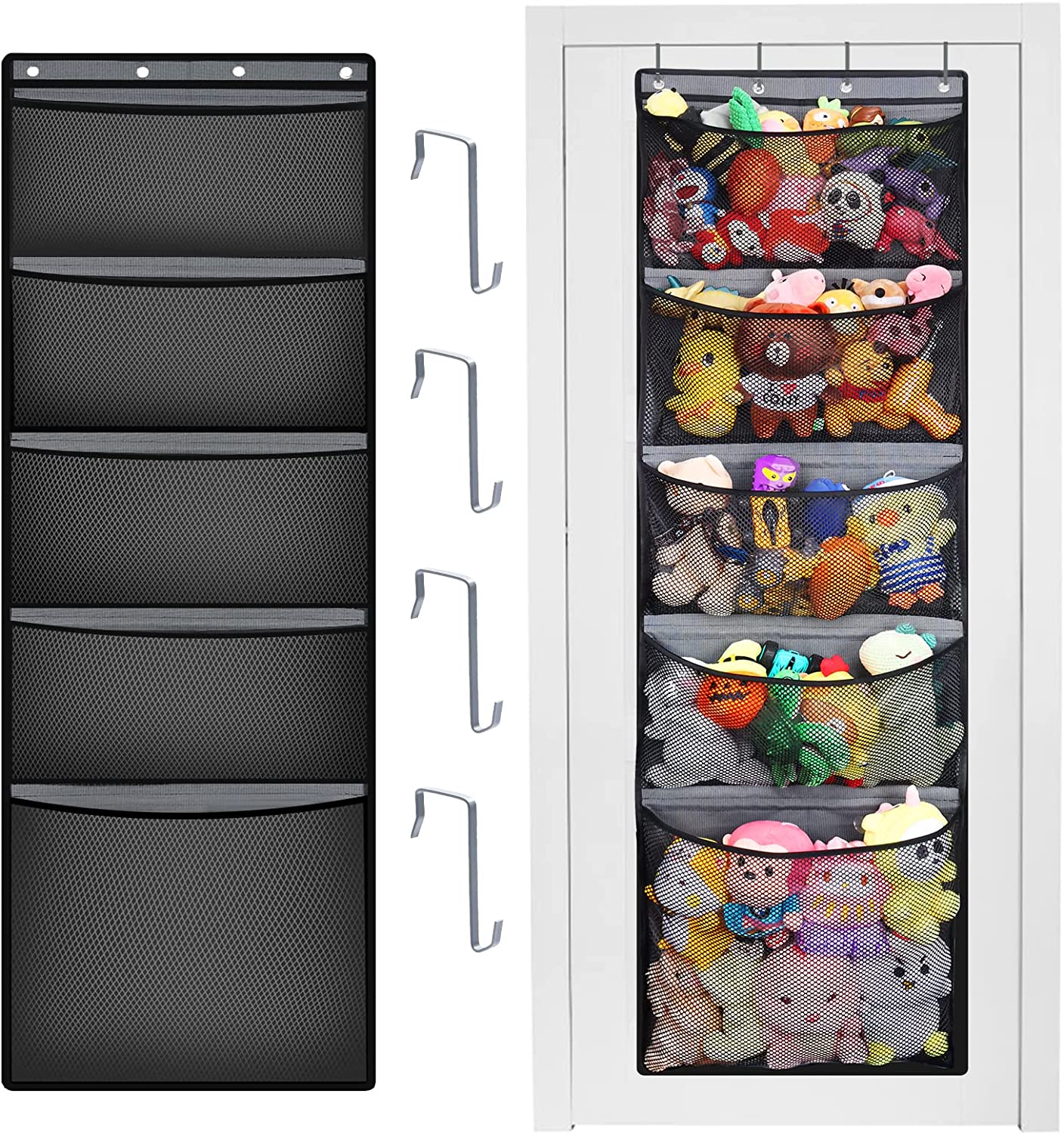 ''Fentec STUFFED ANIMAL Storage, 5 Large Pockets Over The Door STUFFED ANIMALs Organizer for Kid's To