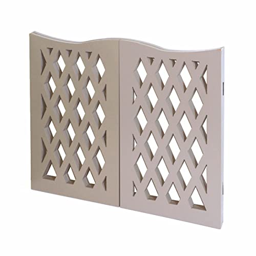 Indoor/Outdoor Solid Wood DIAMOND Design Freestanding Foldable Adjustable 3-Section Pet Gate