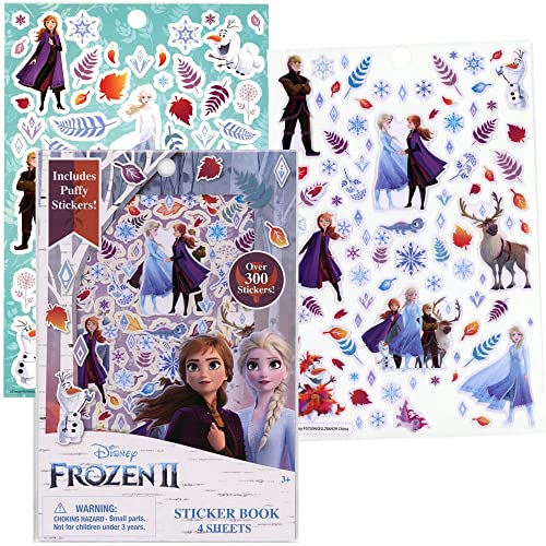 ''Innovative Designs, LLC Frozen Disney STICKER Book Set, 4 Sheets with 300+ STICKERS and 1 Puffy Reu