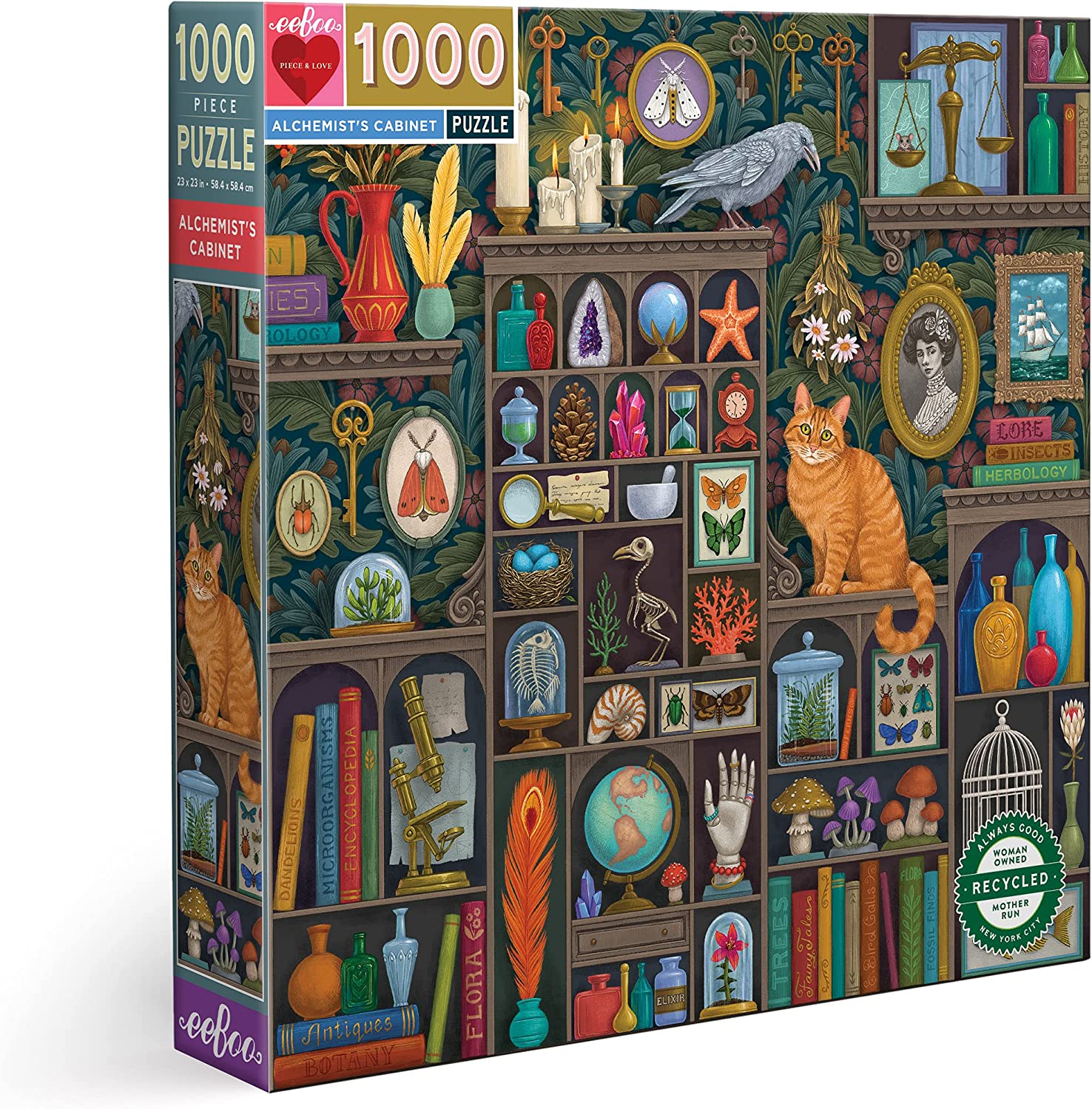 ''eeBoo Piece and Love Alchemist Cabinet 1000 Piece Square Jigsaw PUZZLE, Multicolor (PZTALC)''
