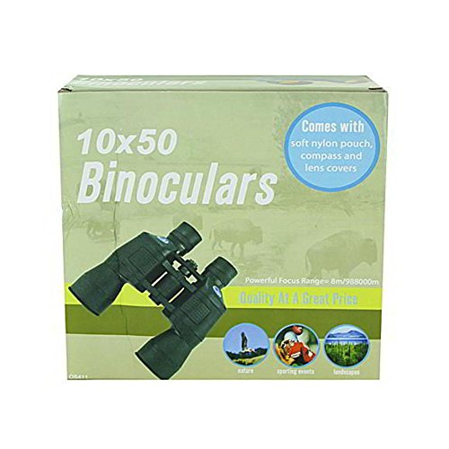 ''Kole Imports Binoculars with Compass & POUCH, Black (OB411)''