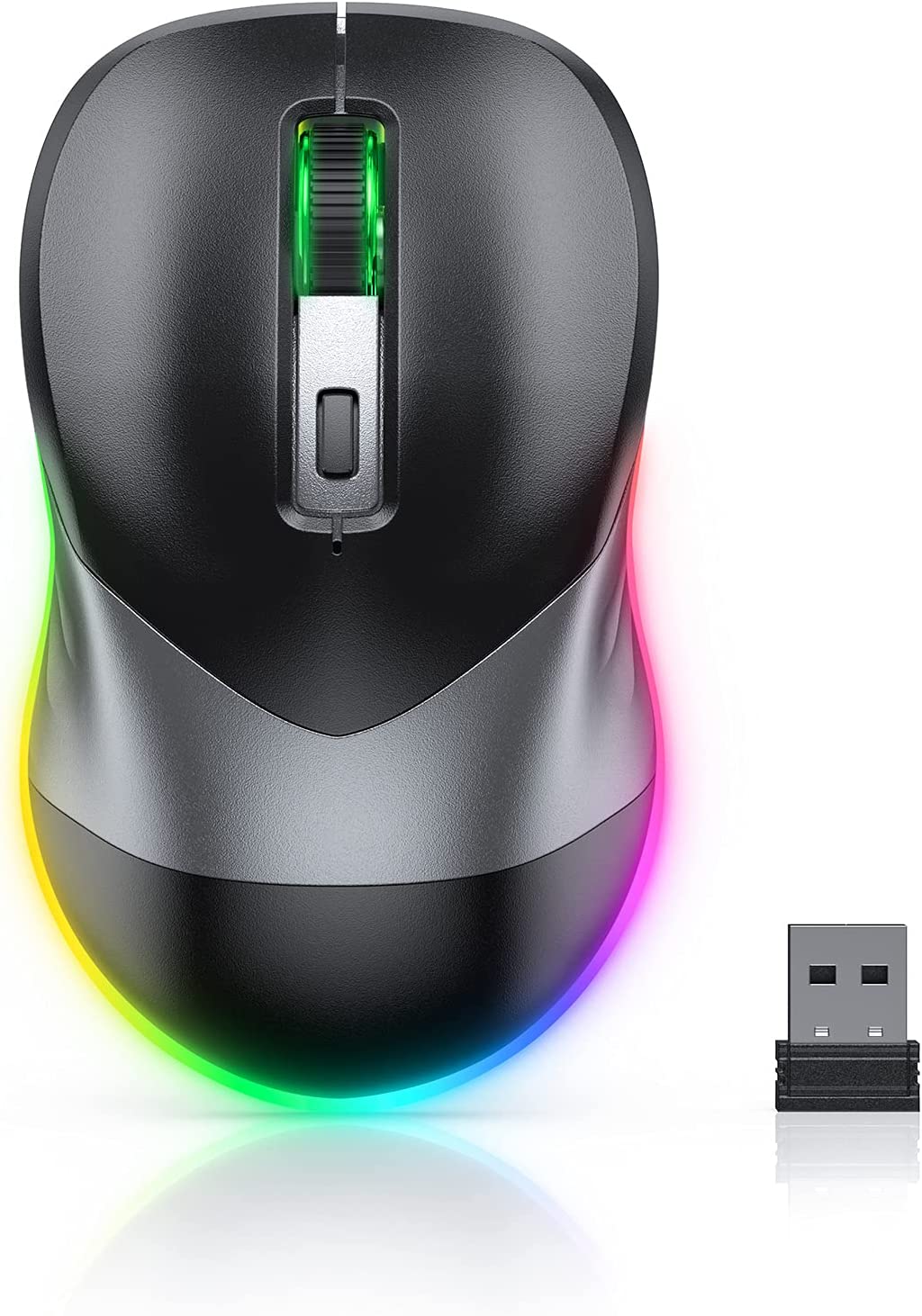 ''Wireless Mouse, Jiggler Mouse for Laptop - LED Mouse Rechargeable COMPUTER Mice Mouse Mover Undetec