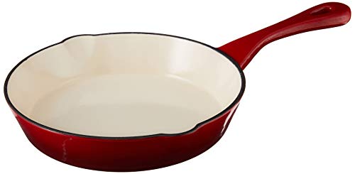 ''Crock Pot Artisan 8 Inch Enameled CAST IRON Round Skillet, Scarlet Red''