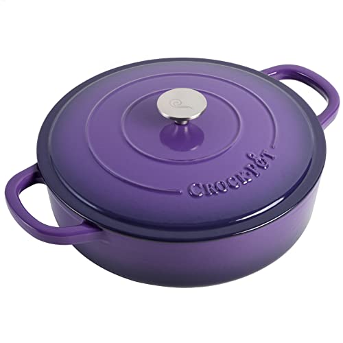 ''Crock Pot Artisan Enameled CAST IRON Braiser W/Lid, 5 Quart, Lavender Purple''