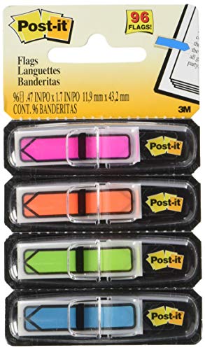 ''Post-it 684ARR4 Arrow 1/2-Inch Page FLAGs, Four Assorted Bright Colors, 24/Color, 96-FLAGs/Pack''