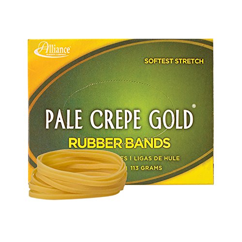 ''Alliance Rubber 20329 Pale Crepe GOLD Rubber Bands Size #32, 1/4 lb Box Contains Approx. 275 Bands 