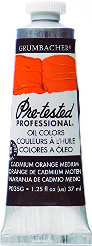 ''Grumbacher Pre-Tested Oil PAINT, 37ml/1.25 Ounce, Cadmium Orange Medium (P035G)''