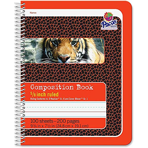 ''Pacon Primary Composition Spiral BOOK 5/8-in. Ruled, 100 Sheets, Red (2432)''