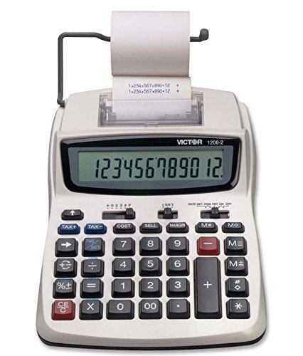 ''Victor Printing CALCULATOR, 1208-2 Compact and Reliable Adding Machine with 12 Digit LCD Display, B