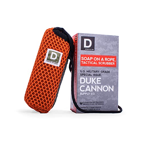 Duke Cannon Supply Co. Tactical Scrubber SOAP On a Rope Pouch - Bath and Shower Body Scrubber Exfoli