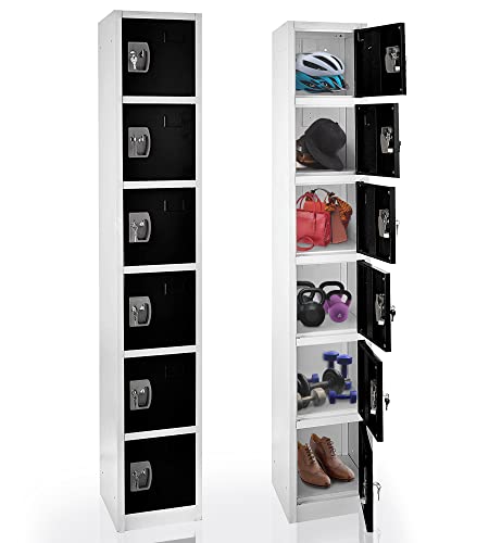 ''AdirOffice Large School Locker with 6 DOORs 6 Hooks Storage Locker for Garage Storage - Office Stor