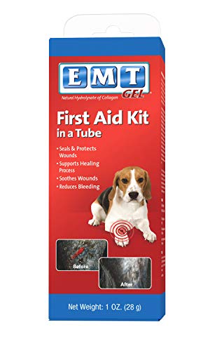 Product Image - PetAg EMT Gel First Aid Kit for Dog Wound Care - Contains Hydrolyzed Collagen - Seals, Soothes, and Protects Wounds - 1 fl oz