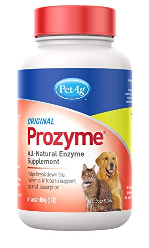Product Image - PetAg Prozyme Powder - Digestive Enzymes for Lactose Intolerant Dogs & Cats - All Natural Health Supplement Formula - 1 lb (454 g)
