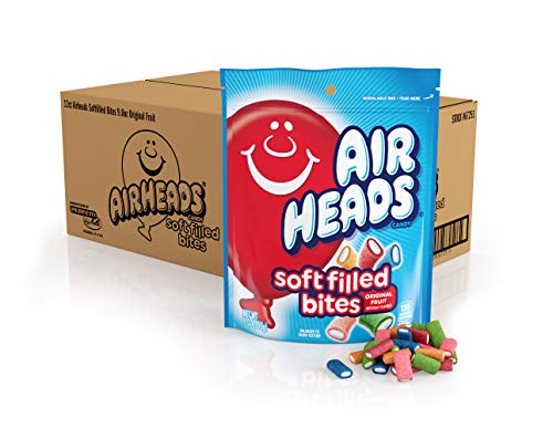 ''Airheads CANDY, Soft Filled Bites, Assorted Fruit Flavors, Stand Up Bag, Party, Pantry, 9oz Bag, Bo