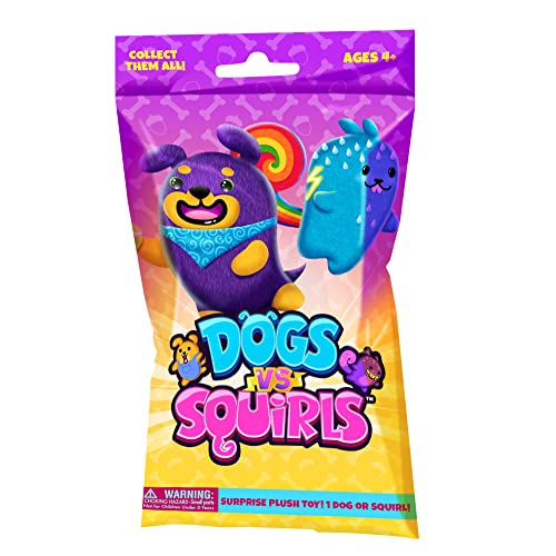 ''DOGs vs Squirls - Mystery Bag - 1pk - 4'''' Super-Soft & Bean-Filled Plushies! Collect These as Desk 