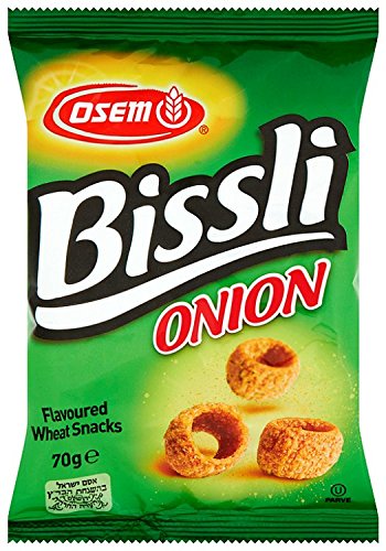 Bissli Onion Flavored Crunchy Wheat Snack Perfect Lunch Snack for Kids & ADULTs 2.5oz Bag (Pack of 2