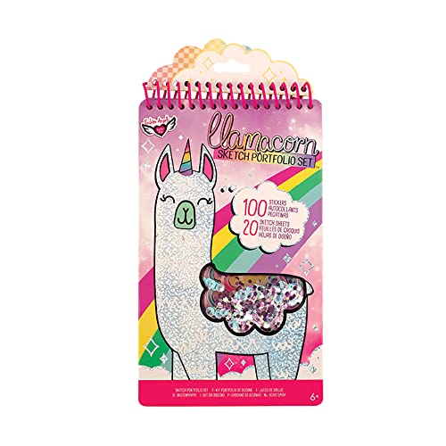 ''Fashion Angels Llama Shaker Compact Sketch Portfolio/ Llama Sketch BOOK/ Llama Coloring BOOK, Brown
