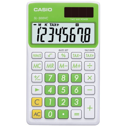 ''CASIO SL-300VC Standard Function Calculator, Green''