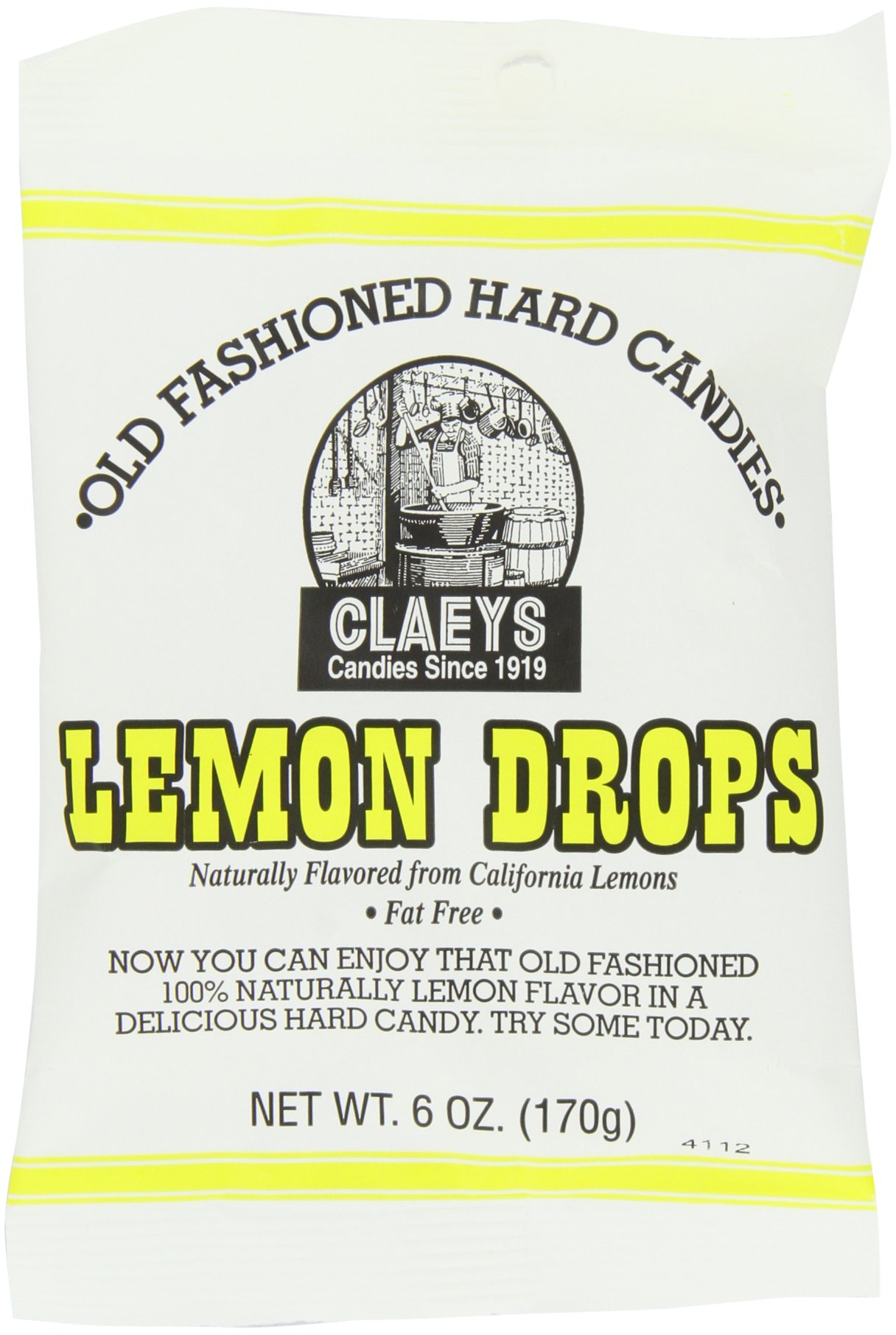 Claey's CANDIES Lemon Drops - Old Fashioned Hard CANDY - 100 Percent Naturally Lemon Flavor - Fat-Fr