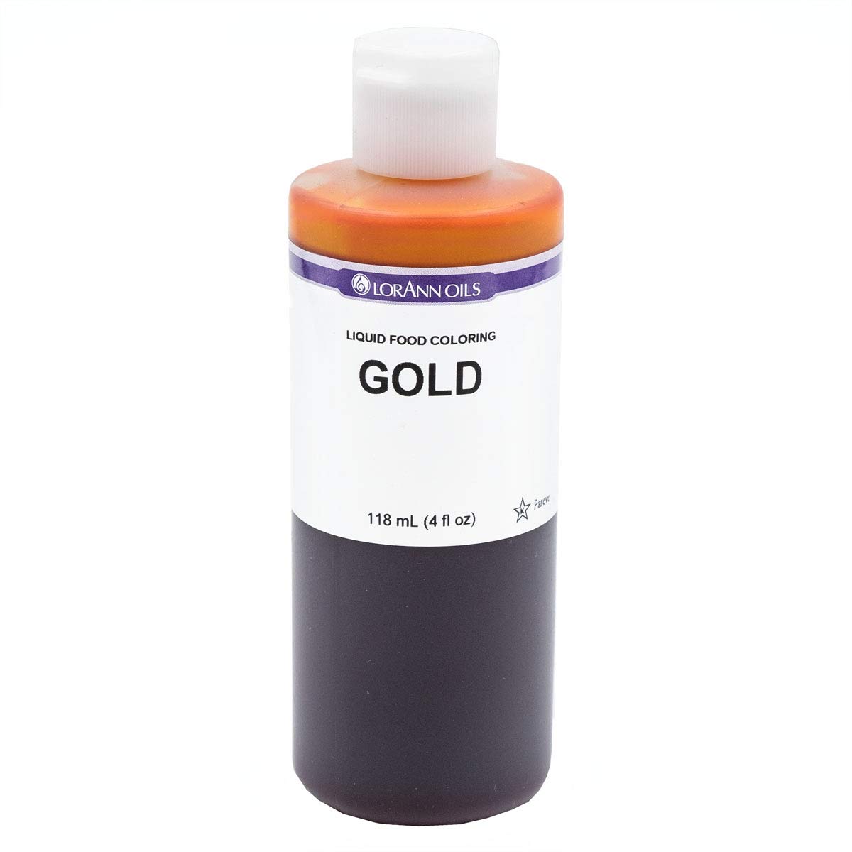 ''LorAnn GOLD Liquid Food Color, 4 ounce squeeze bottle''