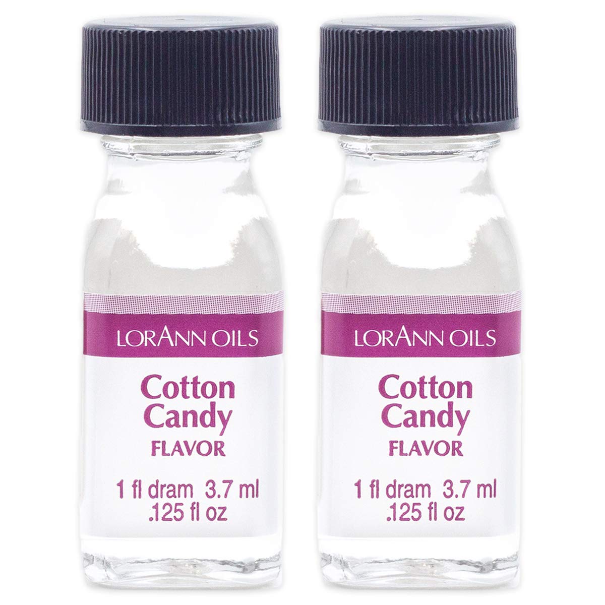 ''LorAnn Super Strength Cotton CANDY Flavor, 1 dram bottle (.0125 fl oz - 3.7ml) - 2 pack''