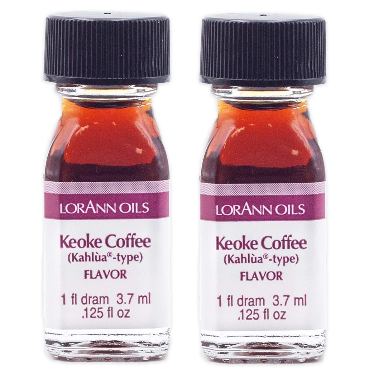 ''LorAnn Keoke COFFEE SS Flavor, 1 dram bottle (.0125 fl oz - 3.7ml - 1 teaspoon) - 2 pack''