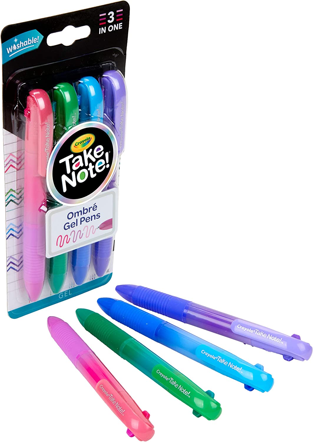 ''Crayola Washable Gel PEN Set, 3 Shades in 1 PEN, Office & School Supplies, 4 Count''